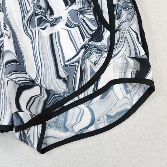 Calvin Klein Shorts Womens Small Black White Marble Brief Lined Athletic NEW - Picture 2 of 11